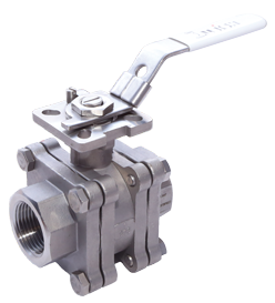 ART 995T 3 Piece Stainless Steel Fire Safe Ball  Valve Taper F/F Ends (ISO 7/1)